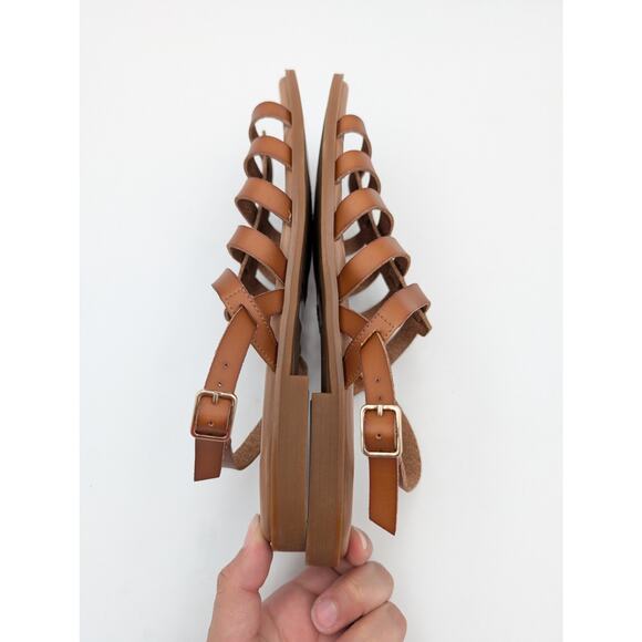 Nordstrom Rack Hugo Flat Sandal Slingback Women’s Leather Brown Size US10M - Picture 7 of 9